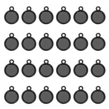 50Pcs Round Blank Pendant Trays 10mm Bezels Settings Black