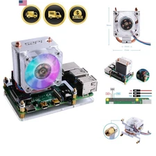 Cooling Fan with Heatsink for Raspberry Pi 4B 3B+ 3B RGB Tower Cooler