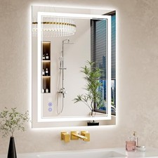 24"x32" LED Bathroom Mirror with Lights, Anti-Fog, Backlit 24"L x 32"W White