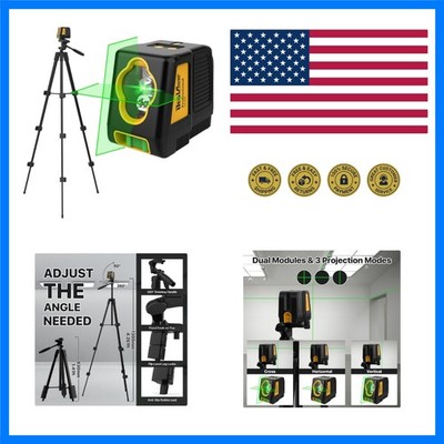 Laser Level with Tripod, 100Ft Green Cross Line Self Leveling laser level,Dua...