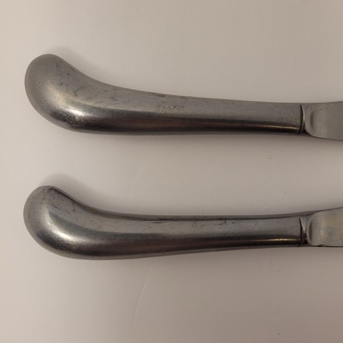 Geschenk Edelstahl Tafelmesser hohler Pistolengriff 2er Set Korea gebraucht - Bild 5 von 7