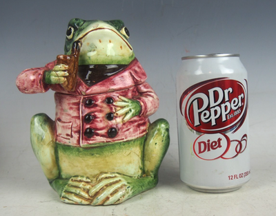 frog tobacco VICTORIAN MAJOLICA SMOKING FROG Tobacco Jar/Humidor