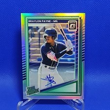 2025 Panini Donruss Optic Braylon Payne Silver Prizm Brewers Auto #117 Rookie