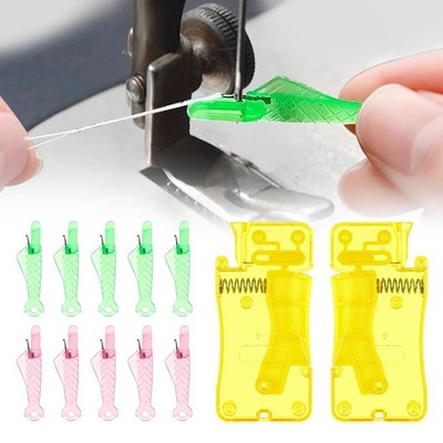 Oruola 12pcs Needle Threader for Sewing Machine,Fish Sewing Machine Needle Th