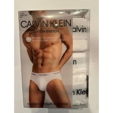 Calvin Klein 3 Pack Cotton Stretch Hip Briefs Wicking Technology Size XL 40-42
