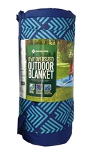 Outdoor 8" X 8" Oversized Blanket Blue Geometric Diamond