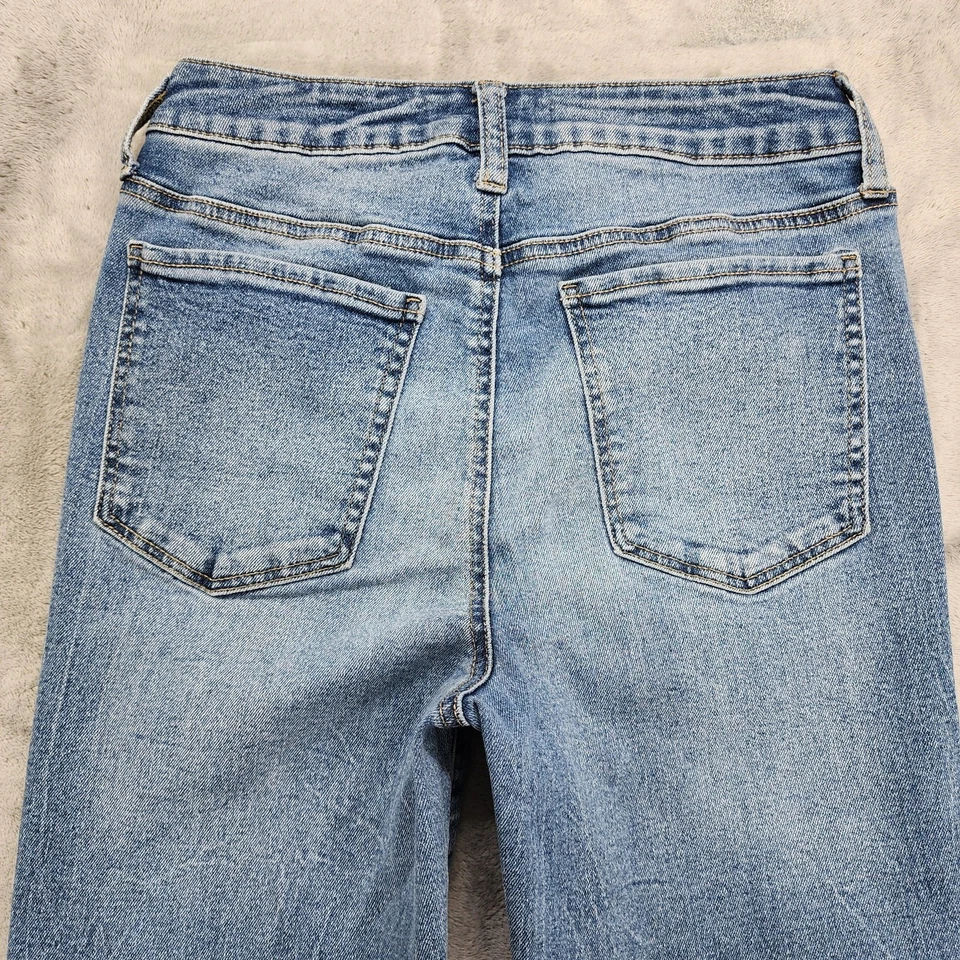 SO Jeans Womens 5 Juniors Blue High Rise Kick Cropped Distressed Raw Hem Stretch - Image 4 of 4