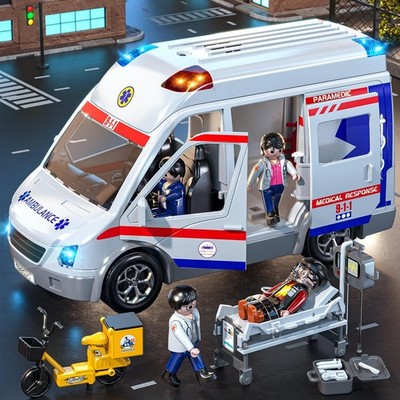 Play Ambulance for 3 4 5 6 7 8 Years Old - Friction Powered Truck with Light ...