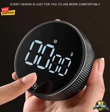 Magnetic Digital Kitchen Timer Rotary Countdown Mechanical Style Stopwatch