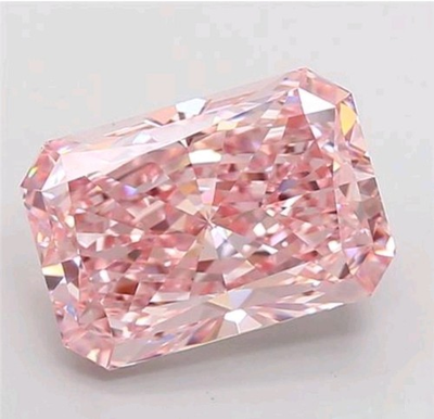 #ad 2 CT Light PInk Color Radiant Cut VVS1 Diamond Premium Quality gemstone 7x9 mm $38.85