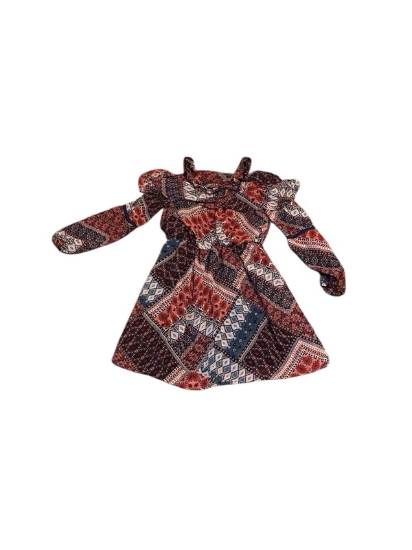 Speechless Multicolor Patterned Boho Kids Mini Dress Size 8