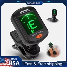 1X Clip-On lcd Chromatic Acoustic Electric Guitar Bass Uke Banjo Violin Tuner US