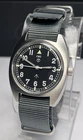 CWC Watch Mellor-72 Manual Wind Tonneau 35mm Steel Gray Canvas Strap Box Papers