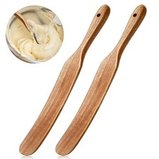 2 Pack 13" Acacia Wooden Spatula for Sourdough Starter, Mixing, Reaching Bott...