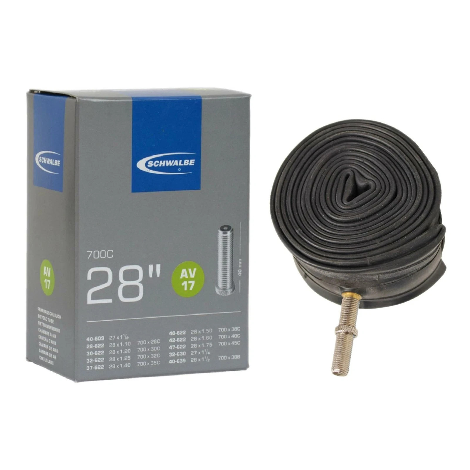 2, 3 or 4 Schwalbe AV17 700c 28/47c AV 40mm Inner tube Bicycle Bike Schrader