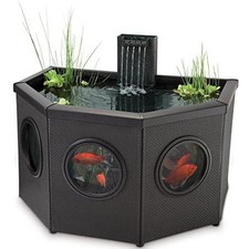 BLAGDON AFFINITY MOCHA HALF-MOON 336L WITH PUMP RAISED WATER FEATURE AQUARIUM