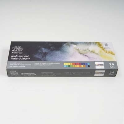 Winsor Newton Professional Watercolour Complete Travel Tin - 24 Half Pans 190553