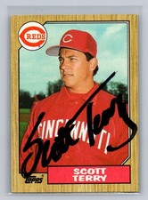 1987 Topps #453 Scott Terry In Person On Card Auto RC Rookie. rookie card picture