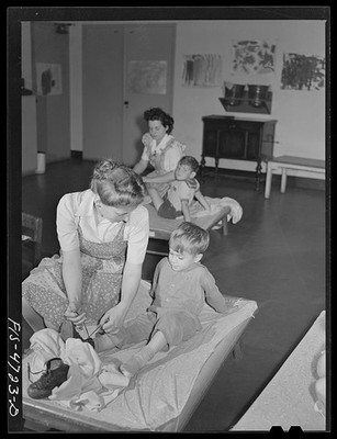 Queensbridge Housing Project Queens New York 1942 Nursery School Nap Time
