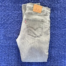 Levis 511 Premium Slim Fit Jeans Mens 34x30 Gray Distressed Wash Denim Pants