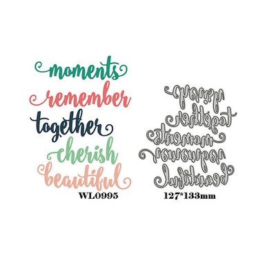 Family Memories Big 4''+ WORDS Metal Die Cutting Cut Dies