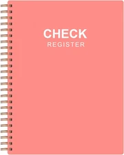 A5 Check Register Notebook for Personal and Business Transactions, Rose Design