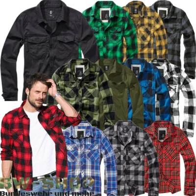 BRANDIT CHECK SHIRT MANICA LUNGA BOSCAIOLO QUADRI UOMO CAMICIA FLANELLA QUADRI WOOD