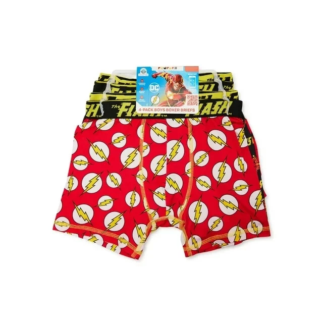 Funfare DC Comic Boys Nuevo con Etiquetas Paquete de 4 Calzoncillos Boxer 4 Ther Flash Absorbe la Humedad Foto 2 de 4