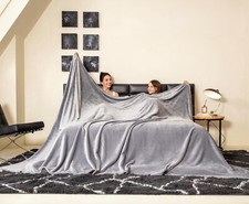 Oversized King Fleece Blanket 120"x120" inche 120"x120" Light Grey 10'x10'
