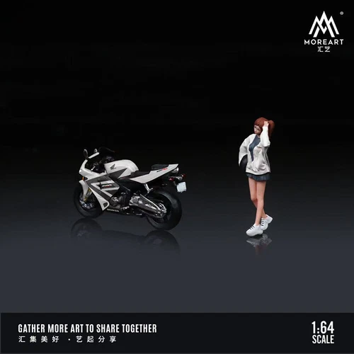MoreArt 1:64 Honda Motorcycle CBR 600RR With Lady Resin Set Display Collection - Picture 5 of 6