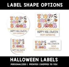 To Cute To Spook Personalized Halloween Stickers  Kids Halloween Favor Stickers