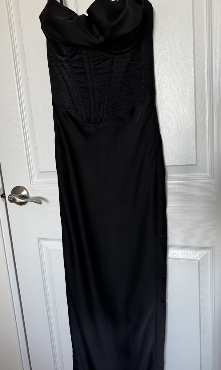 chinese dress ladies House Of CB Charmaine Corset Maxi Dress Black