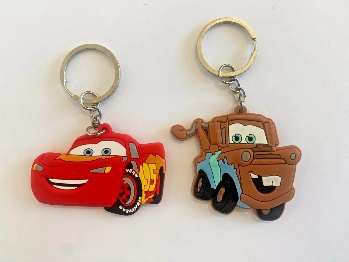 Disney Cars Keyring, Tow Mater, Lightning McQueen. Cartoon Character Key  Chain