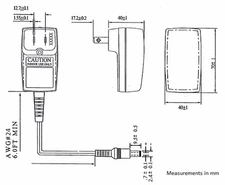 6V 6Volt 800mA 0.8A Power Adapter (.7mm I.D. - 2.4mm O.D.) 6ft Long