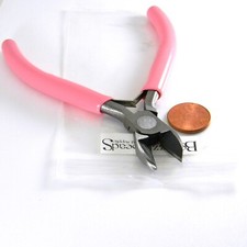 Pink Carbon Steel Metal Side Cutters Spring Loaded Return Jeweler Cutting Pliers