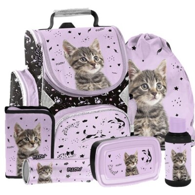 Katze Cat Ranzen Schulranzen Schulrucksack Rucksack Set 6 teilig