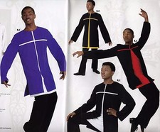 Mens PraiseDance Liturgicalchurch Longsleeve Pullover 2colors blk/red blueW NWT