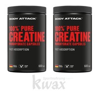 (Eur 78,44/Kg) 2Er-Pack - Body Attack Creatine Caps - 2 X 600 Kapseln