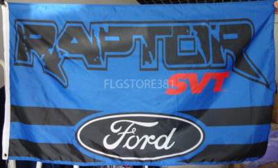 Drapeau Ford Shelby 3x5 Pieds - Bannière Mustang GT Cobra SVT, Polyester, Bleu