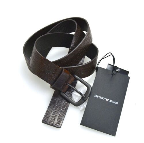 Emporio Armani Leather Belt with Dollar Buckle Used, Vintage Style