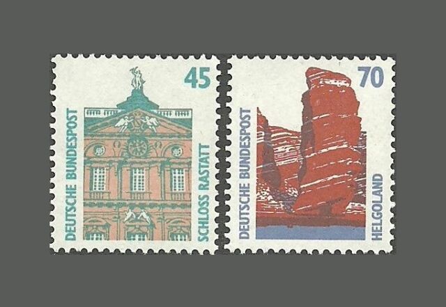 Germany Stamps 1990 Sightseeings - Rastatt Castle and Helgoland - MNH