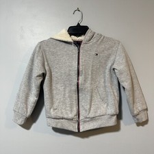 Tommy Hilfiger Boys Full-Zip Hooded Sweatshirt Size 6 Gray Outdoor Warm School