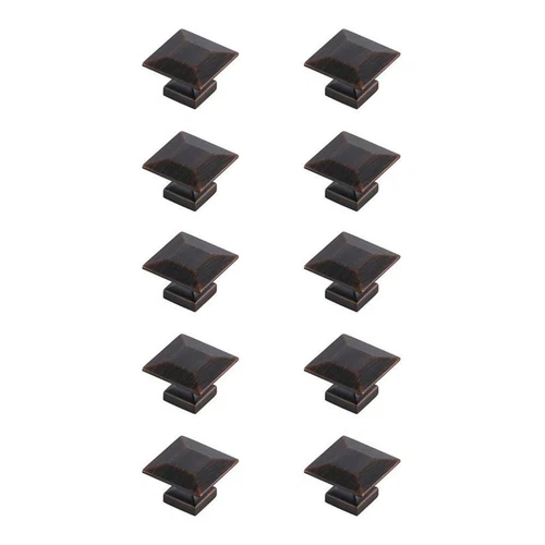 Elegant Decor Cecil 1.3" Square Zinc Alloy Knob Multipack in Bronze (Set of 10) - Picture 1 of 6