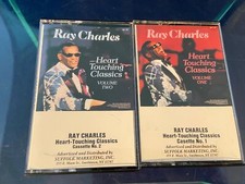 Ray Charles Lot of 2 Vintage Cassette Tapes Heart Touching Classics Volume 1  2