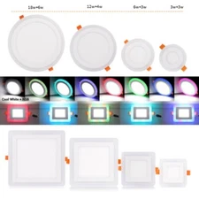RGB Dual Color LED Ceiling Light Recessed Panel Downlight Spot Lamp