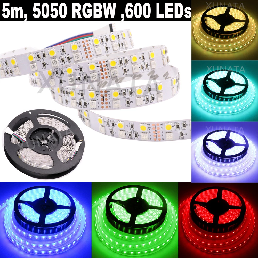 12 24V RGBW LED Strip Lights SMD 5050 600 LEDs m Commercial Rope Lamp Waterproof