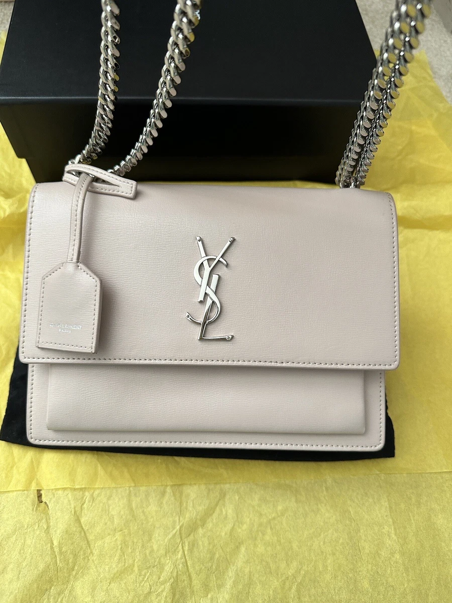 YSL SUNSET BAG IN WHITE MEDIUM BAG