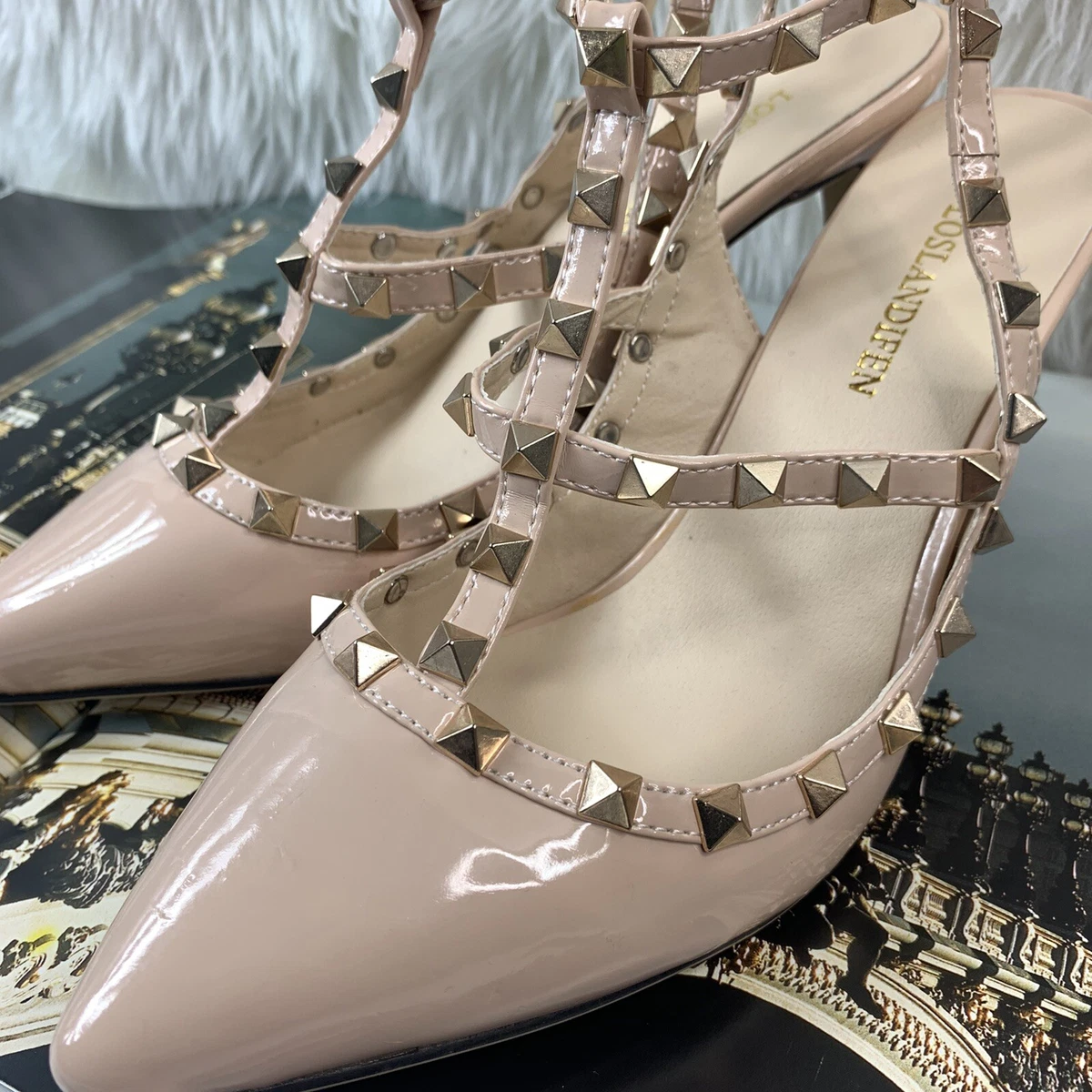 Loslandifen studded best sale heels