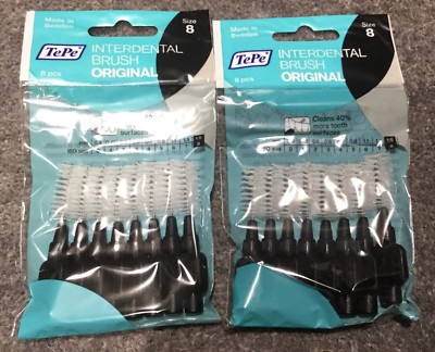 Strumpf Füller Zahnstocher Tepe Interdentalbürsten SCHWARZ Größe 8 x 4 Packungen