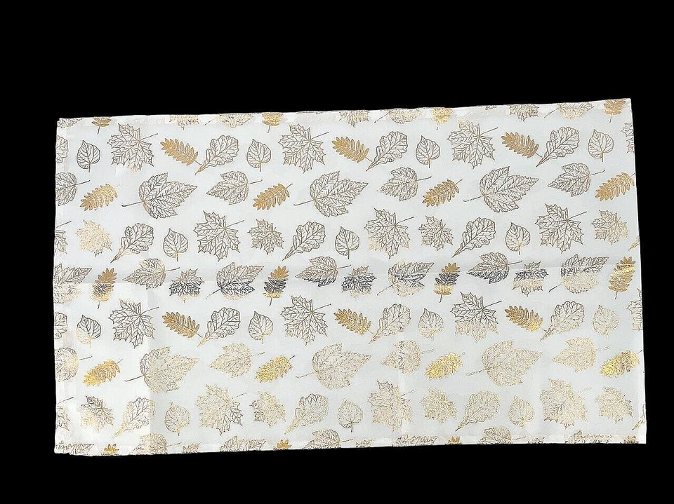 IN & OUTDOOR  TISCHDECKE  " BLÄTTER  GOLD "    130 X 160 CM  SCHMUCKJAGD